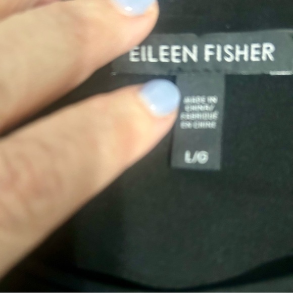 Eileen Fisher Black Sleeveless Tunic Dress – Size Large – Asymmetrical Hemline - Picture 4 of 6